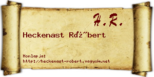 Heckenast Róbert névjegykártya