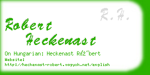 robert heckenast business card